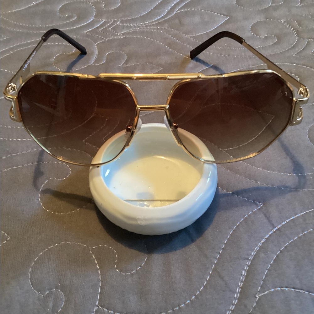 NYS Collection aviator sunglasses with double bridge nose